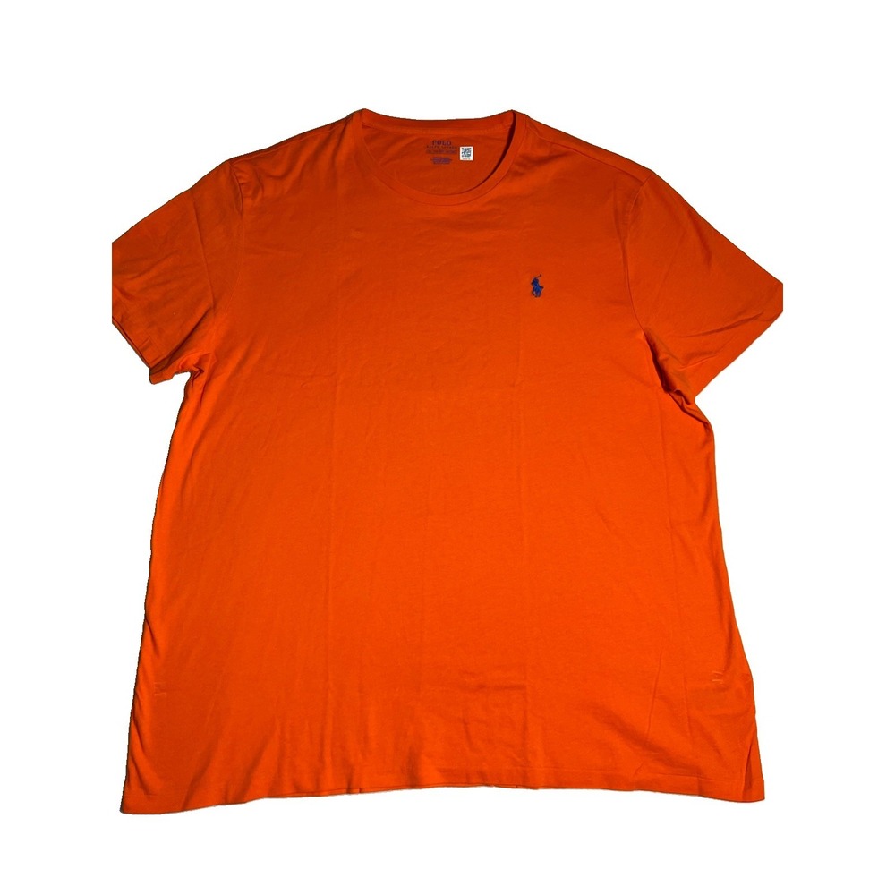 POLO RALPH LAUREN MEN'S 2XL XXL T-Shirt SHORT SLEEVE Orange Blue Pony NWOT